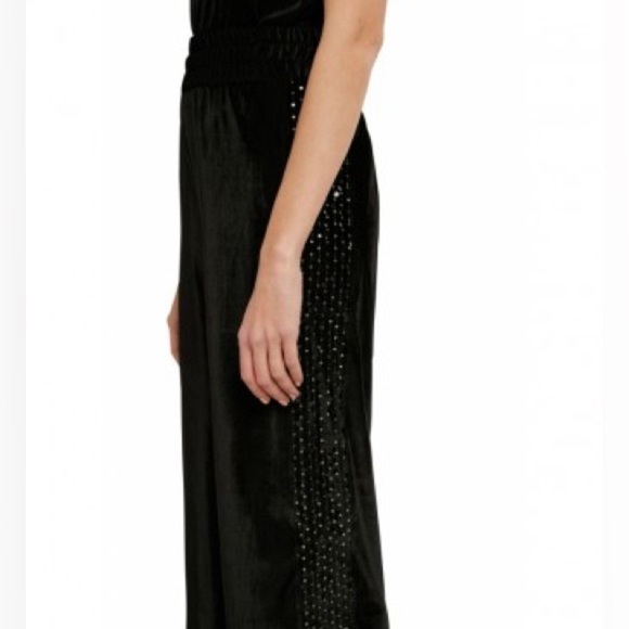 Desigual Corduroy Sequin Palazzo Wide-Leg Trousers 🖤sz Small - Picture 8 of 12